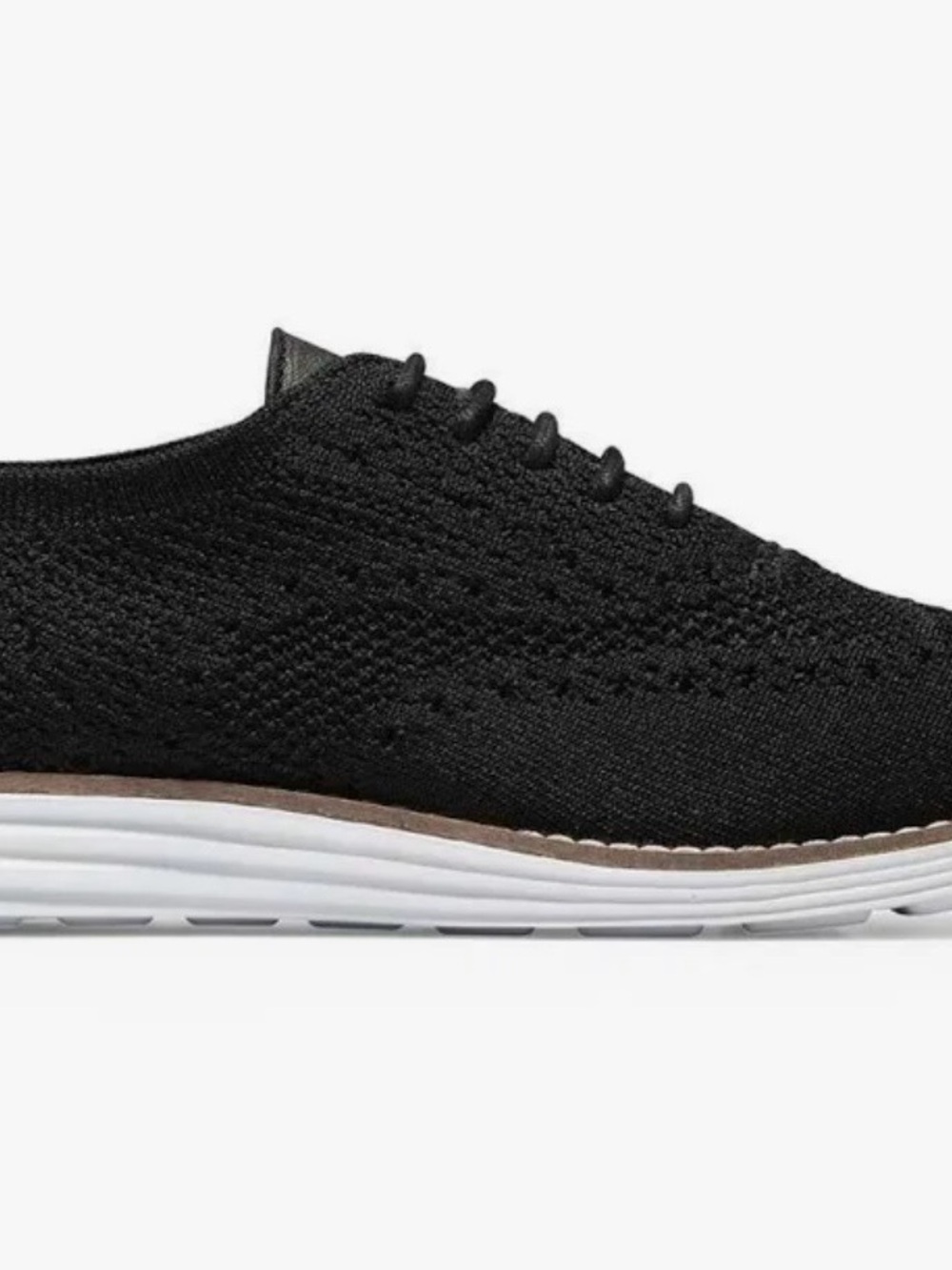 Cole Haan Black Knit Oxford with White Sole